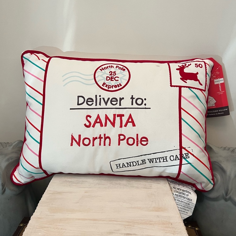 Sincerely Santa "DELIVER TO SANTA" Pillow